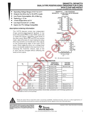 SN74HCT74DBRE4 datasheet  